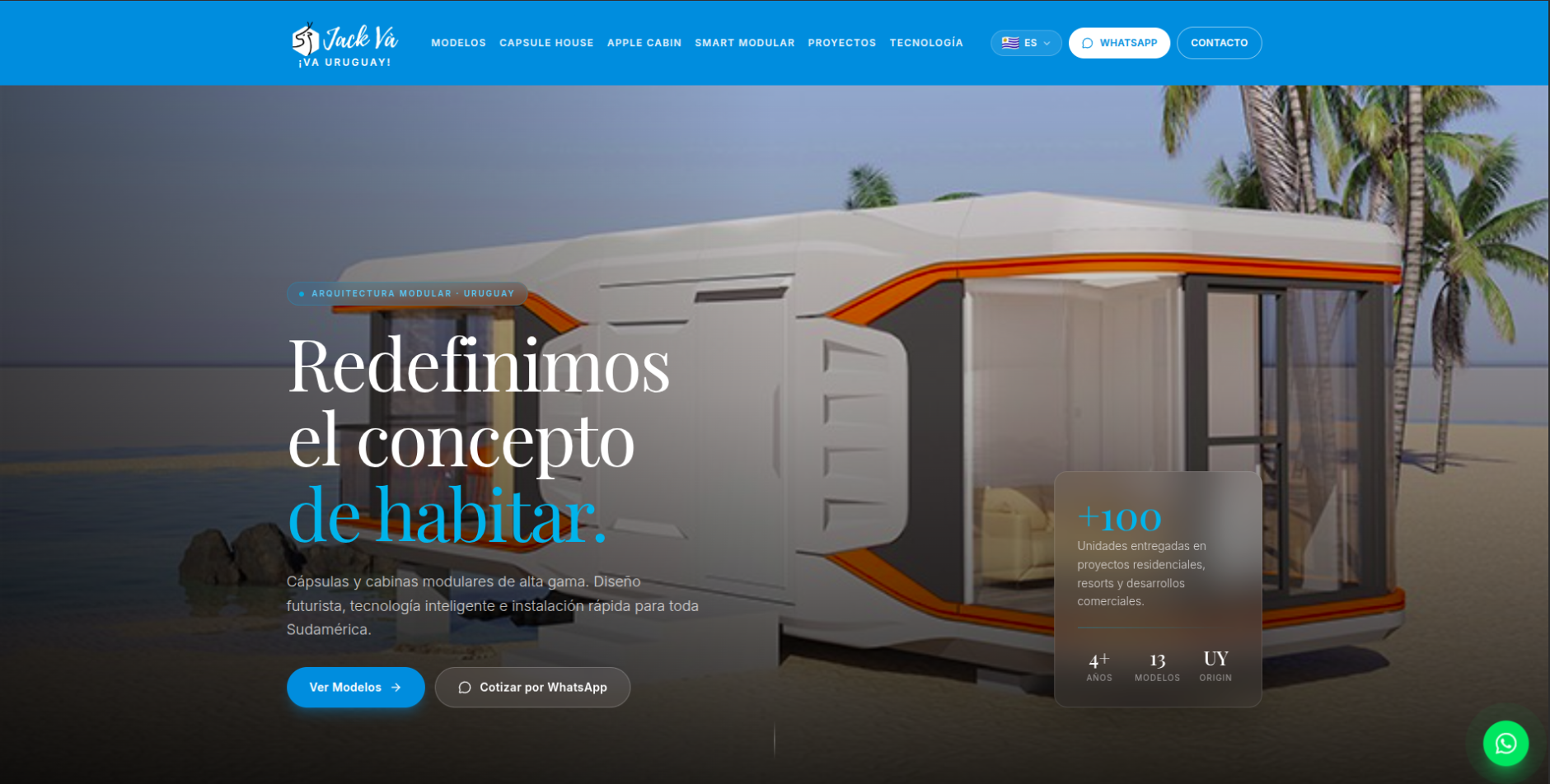 JackVa Colonia - Landing page de viviendas modulares